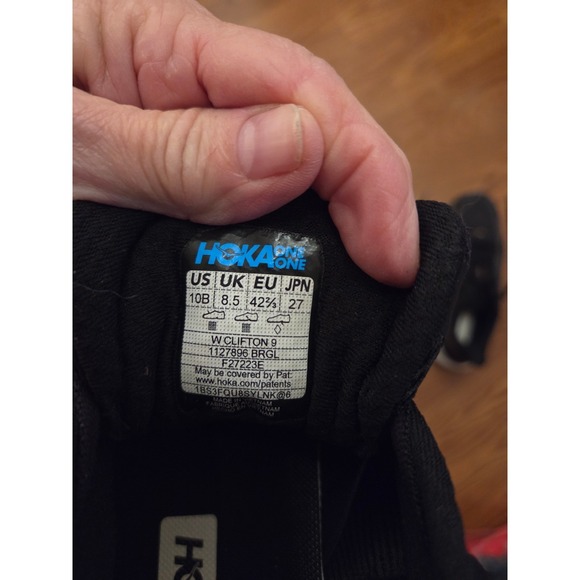 Hoka W Clifton 9 Black Rose Gold Running Shoes Women's 8.5 Wide Road Sneakers - Picture 4 of 7